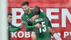 Jablonečtí fotbalisté se radují z branky v zápase s Bohemians. | na serveru Lidovky.cz | aktuální zprávy