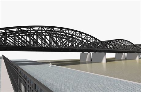 Vizualizace nov podoby vyehradskho mostu.