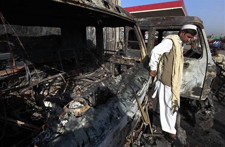 Výbuch na triti v pákistánském Péávaru (ilustraní snímek).