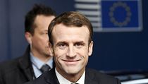 Francouzsk prezident Emmanuel Macron na summitu EU.