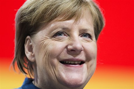 Angela Merkelová na sjezdu CDU.