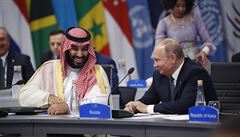 Saúdský princ s Valdimirem Putinem.