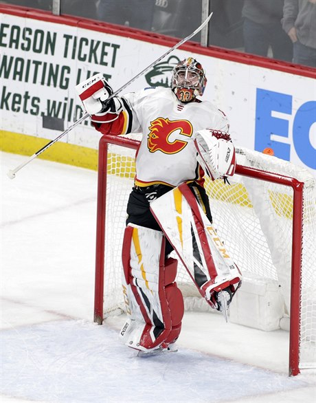 David Rittich dovedl Calgary k výhře 2:1 na ledě Minnesoty.