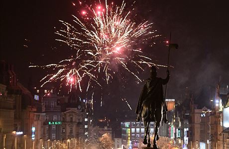 Silvestrovské oslavy 31. prosince 2018 na Václavském námstí v Praze.