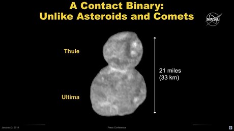 NASA zveejnil první ostrý snímek planetky Ultima Thule.