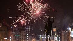 Silvestrovské oslavy 31. prosince 2018 na Václavském náměstí v Praze.