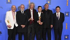 Jim Beach (zleva), Roger Taylor, Brian May, Rami Malek, Graham King a Mike...