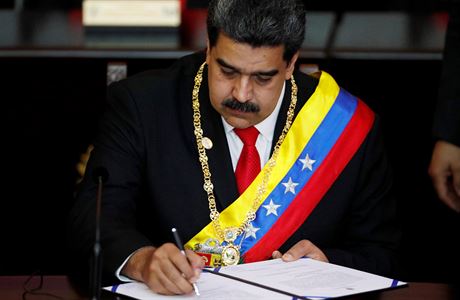 Venezuelský prezident Maduro pi inauguraci.