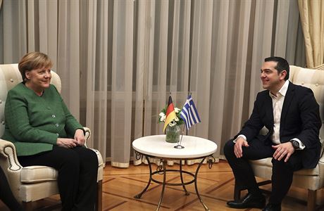 Schzka Merkelov a Tsiprase v Atnch.