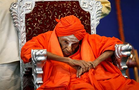 Hinduistický duchovní vdce Shivakumara Swami na snímku z roku 2012.