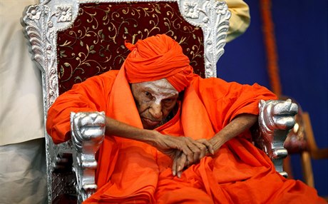 Hinduistický duchovní vdce Shivakumara Swami na snímku z roku 2012.