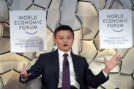 éf skupiny Alibaba Jack Ma na Svtovém ekonomickém fóru.
