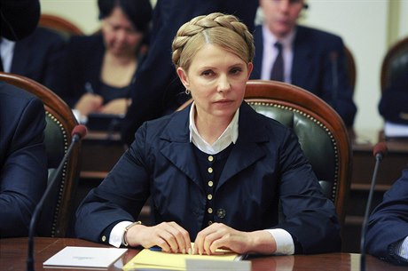 Julija Tymoenková na zasedání kulatého stolu v Kyjev.