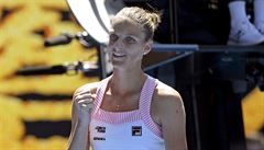 Karolína Plíková se raduje z postupu do semifinále Australian Open.