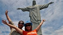 Brazlie - Rio de Janeiro - ped slavnou sochou Jee na hoe Corcovado.