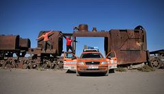 Bolívie  hbitov lokomotiv nedaleko Uyuni.