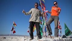 Bolívie  Salar de Uyuni  zanechali jsme eskou stopu na solném ostrov...