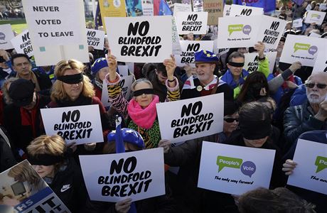 Protest proti neízenému brexitu.