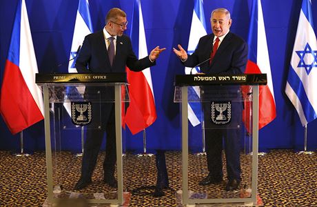 esk premir Andrej Babi a izraelsk premir Benjamin Netanjahu.
