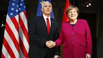 Viceprezident USA Mike Pence a Angela Merkelov, kanclka Spolkov republiky...