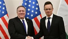 Mike Pompeo a Péter Szijjártó, maarský ministr zahraniních vcí a obchodu.