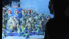Pohled do výstavy. Výstava Pixar - 30 let animace.