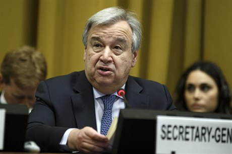 Generální tajemník OSN Antonio Guterres na konferenci o odzbrojení v enev.
