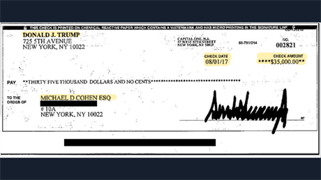 ek od prezidenta Trumpa pro jeho bývalého právníka Michaela Cohena na 35 tisíc...
