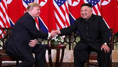 Americký prezident Donald Trump a severokorejský vdce Kim ong-un.
