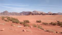 Ve Wadi Rum jsou k vidní dva typy písku - ervený a bílý.
