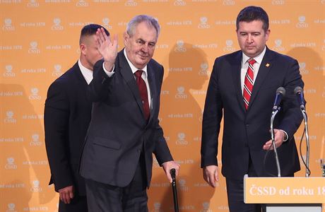 Prezident Miloš Zeman na sjezdu ČSSD oznámil, že sociální demokracii podpoří v...