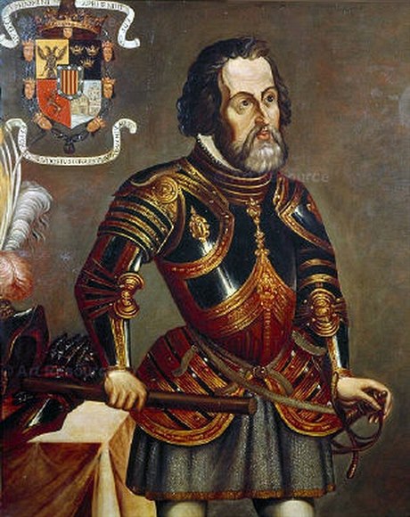 Španělský šlechtic a conquistador Hernán Cortés.