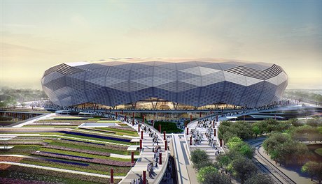 Název Qatar Foundation Stadium dává tuit, kdo je jeho hlavním sponzorem....