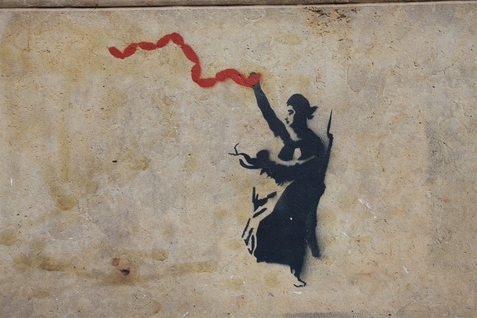 Boj za svobodu na aktuálním graffiti v Drážďanech.