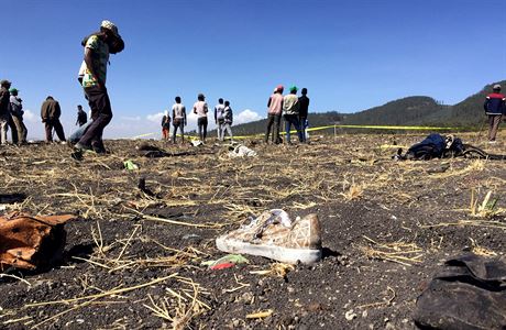 Místo, kam spadl BOEING 737 spolenosti Ethiopian Airlines.