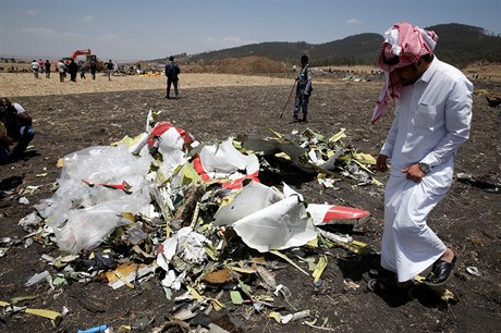 Místo nehody etiopského letadla.