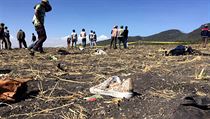 Místo, kam spadl BOEING 737 společnosti Ethiopian Airlines.
