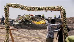 Místo pádu etiopského letadla.