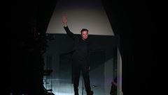 Elon Musk na pedvádcí akci Tesla pro nový Model Y.