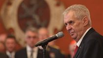 Prezident Miloš Zeman při jmenování deseti nových generálů na Pražském hradě v...