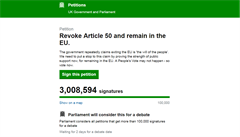 Petici za zruen brexitu podepsaly od stedy vce ne 3 miliony Brit. Budou ji muset eit poslanci