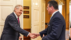 Milo� Zeman se se�el se slovenským kandidátem na prezidenta �ef�ovi�em.