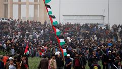 Desítky tisíc Palestinc se sely u hranic Pásma Gazy.
