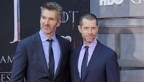 Premira posledn osm ady serilu Hra o trny: tvrci David Benioff (vlevo) a...