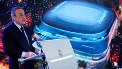 Pedseda Realu Madrid Florentino Pérez pedstavuje nový stadion.