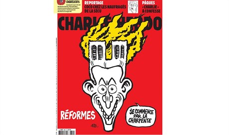 Charlie Hebdo po poáru Notre-Dame