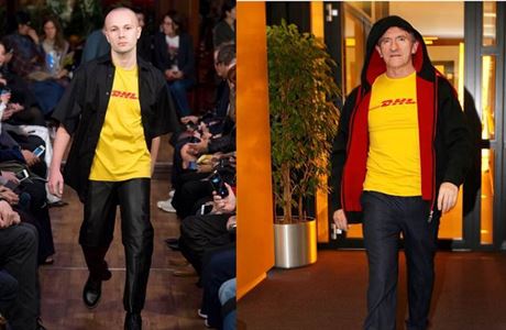 Nvrh Demna Gvasalia a jeho taka triko DHL - vyjde na 185 dolar.