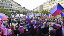 Demonstraci proti "dikttu Evropsk unie" uspodala SPD 25. dubna 2019 na...