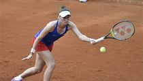 Česká tenistka Markéta Vondroušová v utkání s Leylah Fernandezovou z Kanady.
