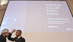 Premiér Andrej Babi (vpravo) diskutuje s výkonným editelem Mezinárodní...